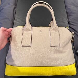 Kate Spade New York Handbag Yellow And Beige Leather Southport Jenny Purse